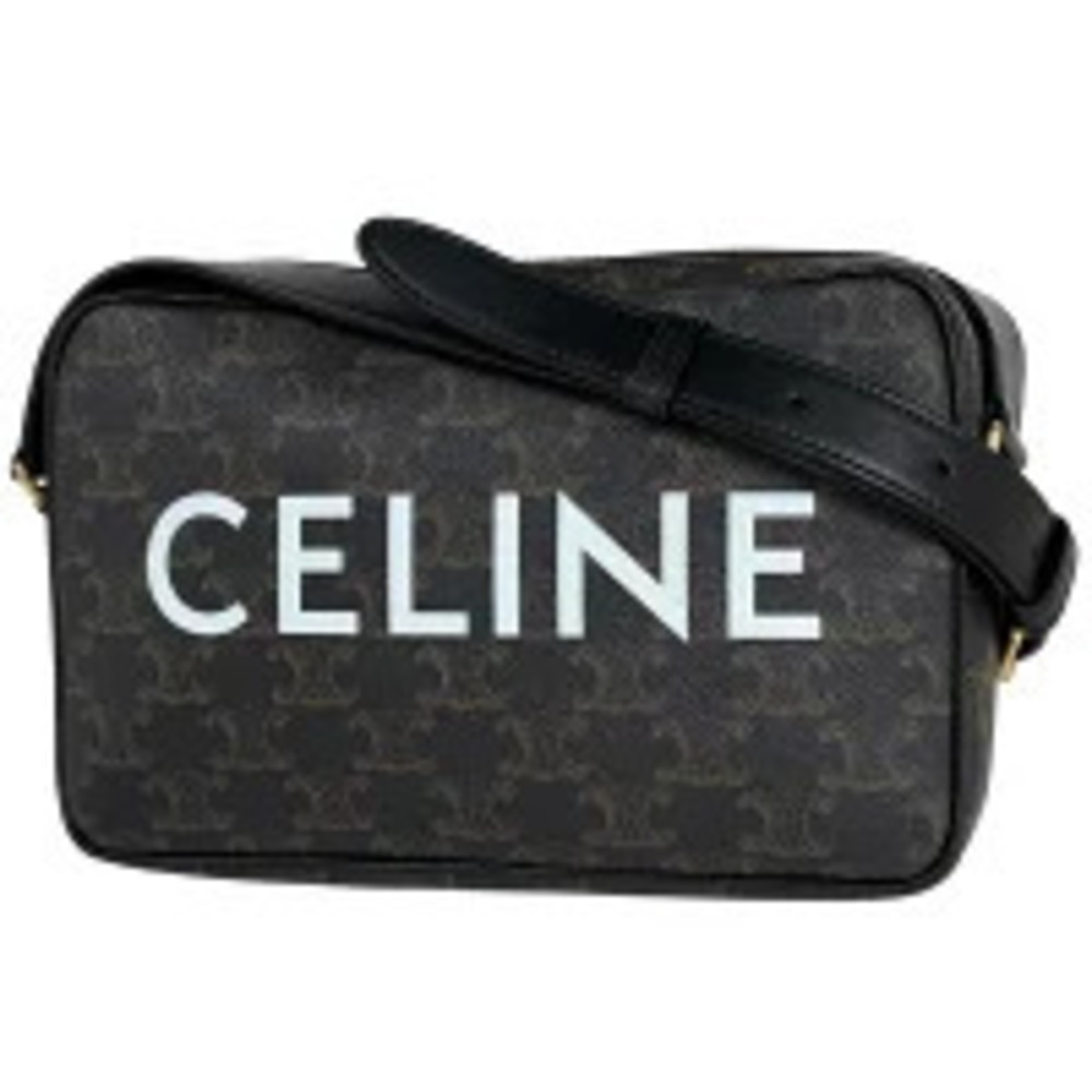 Celine Triomphe Messenger Bag Shoulder Canvas Black